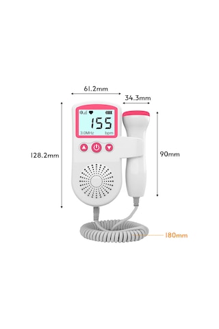 Konesam Bebek Kalp Atışı Dinleme Cihazı - 3.0mhz Lcd Ekranlı Taşınabilir Fetal Doppler