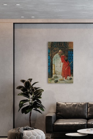 Doğal Taş Tablo Kaplumbağa Terbiyecisi - Duvar Dekoru 30x50cm