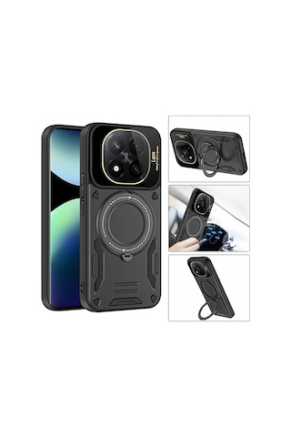Newface Xiaomi Redmi Note 14 Pro 4g Kılıf Joy Lens Standlı Kapak Glblseme - 11 - Mor