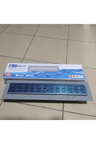 Özbest Duş Kanalı Izgarası Yer Izgara 40 Cm Paslanmaz Çelik Türk