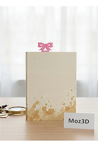 Pembe Kurdeleli Dekoratif Kitap Ayracı