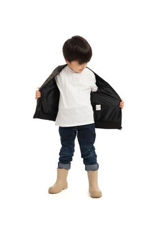 Freemen Erkek Çocuk Haki Kolej Yaka Astarlı Su Ve Rüzgar Geçirmez Fermuarlı Mont Freemen Erkek Haki