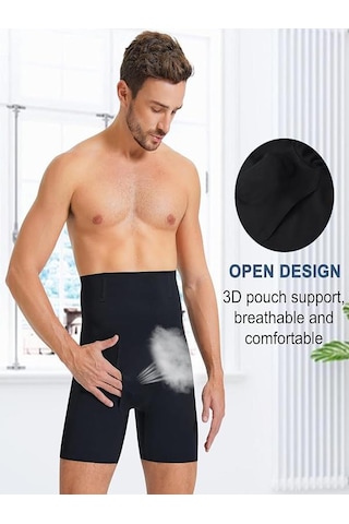 Inner Vision Erkek Korse Boxer Karın Kontrol, Toparlayıcı Ve Vücut Şekillendirici İç Çamaşırı Siyah