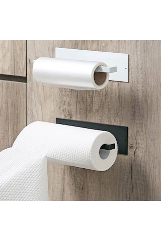 Duvara Montelenmiş Demir Kağıt Havlu Tutucu Yapışkan Rulo Organizatörü Duvar Metal Tuvalet Kağıdı Havlu Askısı Ev Banyo Mutfak İçin Siyah
