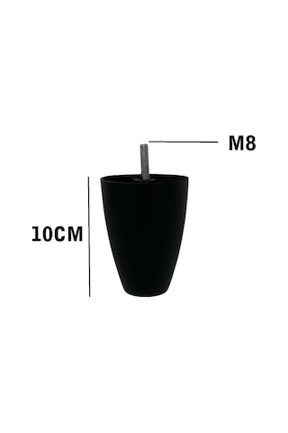 Homdep Kanepe Koltuk Tv Ünitesi Konsol Yükseltme Adalya Model Plastik Ayak 10 Cm Siyah Renk 8 Adet Siyah