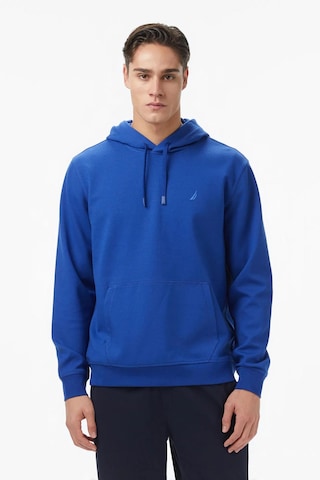 Nautica Erkek Mavi Classic Fit Kapüşonlu Sweatshirt-11589 Mavi