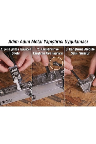 Metal Yapıştırıcı Epoksi Şırınga Tipi Çift Bileşenli Güçlü Metal Yapıştırıcı Çelik Alüminyum Demir
