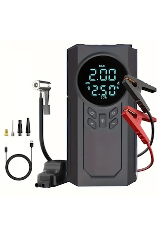 4 Ü 1 Arada Lastik Şişirici Akü Takviyesi Powerbank Led Işık 5332