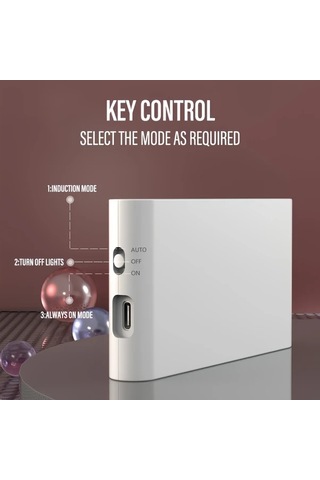 Cordial 4 Adet Usb Şarj Edilebilir Led Hareket Sensörlü Gece Işıkları Ayarlanabilir Parlaklık Yatak Odası Hol Dolap Mutfak İçin