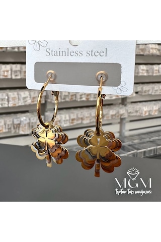 Mepa Gold/rodyum Çelik Küpeler - Kp00115 Najmaddin Altın