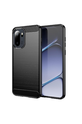 Microcase Oneplus Ace 6 İle Uyumlu Brushed Carbon Fiber Silikon Kılıf - Siyah Al3332