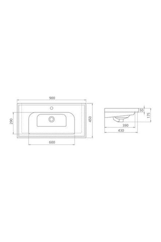 Turkuaz Seramik Cerastyle Frame Etajer Uyumlu Damlalıklı Lavabo 90 x 45 CM