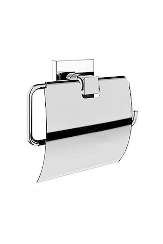 Krom Kapaklı Kare Pirinç Tuvalet Kağıtlığı Paslanmaz