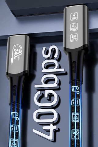 8k Usb C 240w Hızlı Şarj 40gbps Veri Aktarım Kablosu Ultra Hd 7680 4320 8k 60hz Type-c Kablo