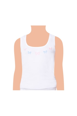 Tutku Kız Çocuk Geniş Askı İşlemeli Atlet 0166 6'lı Paket Beyaz