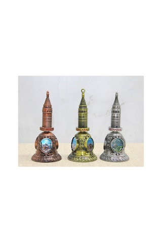 3 Adet El Çanı İstanbul Temalı 11 Cm El Tutmalı Çan, El İle Kullanım, Hand Bell