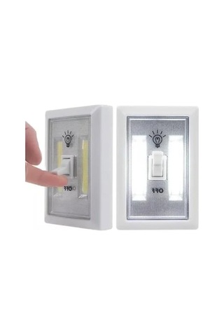 4 Adet Pille Çalışan Mıknatıslı Duvar Anahtarı Cob Led Lamba, Kablosuz Aydınlatma .