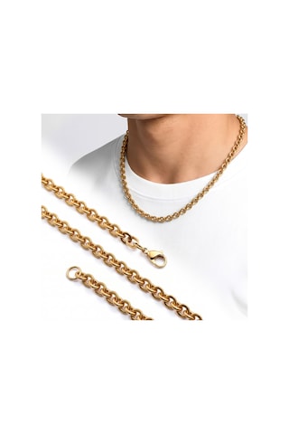 Premium Parlak Ve Şık Mariner Zincir Erkek 316l Çelik Kolye 6mm 55cm 3183eck045 - Gold Renk Altın