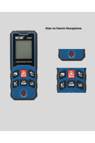Mey Najmaddin 50 Metre Lazer Ölçüm Cihazı Alan Ve Mesafe Hesaplama Najmaddin 0 - 300 MM
