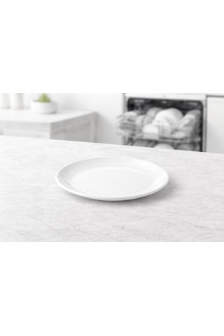 6 Adet Melamin Tatlı Servis Tabağı Makinede Yıkanabilir Dayanıklı Sunum Tabağı 19 Cm Beyaz