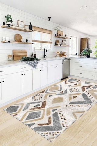West Home Makinede Yıkanabilir Kaymaz Taban Leke Tutmaz Mutfak Halısı Salon Halısı Ve Yolluk Wh 587 Multy