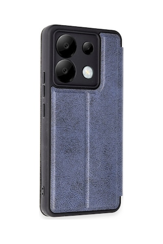 Redmi Note 13 Pro 5g Kapaklı Kılıf İçi Süet Kaplı Ve Kartlıklı Pu Deri Kapak Ryc/flip Cover Lacivert