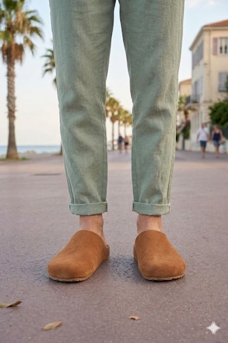 Jy0556 Ravn Bağcıksız Hakiki Süet Deri Erkek Günlük Mantar Taban Loafer Klasik Ayakkabı Hdmt - Taba