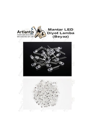 Beyaz Mantar Led Diyot Lamba 50 Li 1 Paket Beyaz 4.8 Mm Mini Mantar Led Lamba Deney Bilim Proje Arduino Işığı