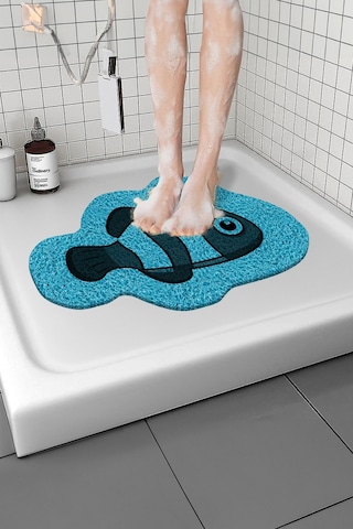 Balık Banyo Paspası Kaymaz Taban Yumuşak Esnek Paspas Islak Zemin Hijyenik Paspas 40x60 Cm Mavi