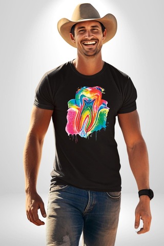 Diş Doktoru Diş Anatomisi Özel Tasarım Unisex Unisex Siyah Organik Baskılı T-shirt Penye Yüksek Kalite Siyah