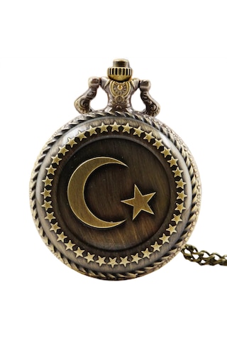 Schulzz Köstekli Zincirli Quartz Ay Yıldız İşlemeli Cep Saati