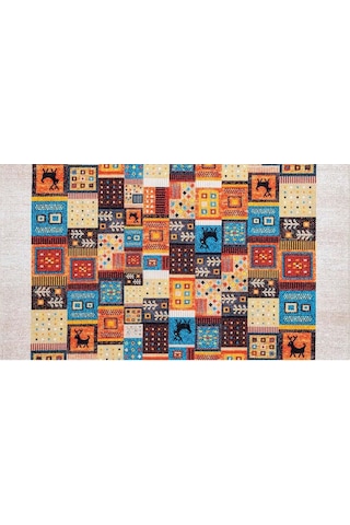 Piksel Halı Multi Patchwork Dijital Baskı Halı Çok Renkli