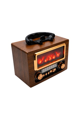 Zamanı Durduran Gs-1430 Şömine Efektli Retro Radyo Yedek Pil li