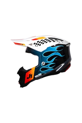 Just1 J40 Sixties Off-road Kaskı Siyah Beyaz Siyah - Beyaz