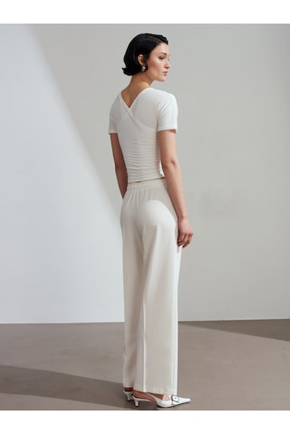 Dilvin 72256 Beli Lastikli Pantolon-ekru Ekru