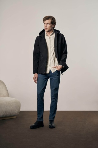 İmza Dik Yaka Çıkma Kapşonlu Slim Fit Casual Siyah Erkek Mont 1007255132 Siyah