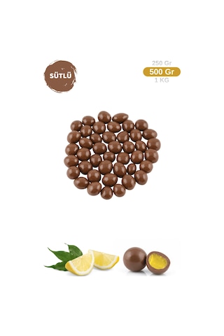 Sütlü Çikolata Kaplı Limon Aromalı Lokum Draje 500 Gr