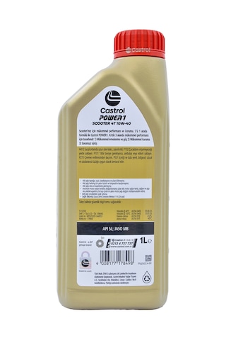 Castrol Power1 Scooter 10w-40 4t 4 Zamanlı Motosiklet Motor Yağı 1 Litre Jaso Mb
