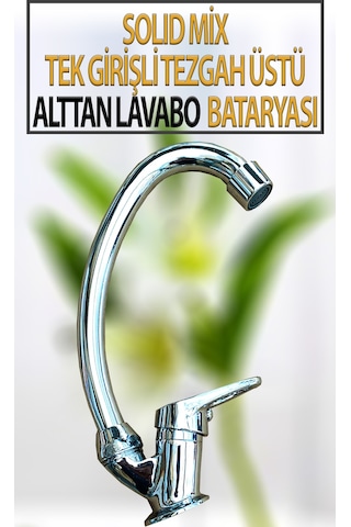 Standart Mix Tek Girişli Model Tezgah Üstü Alttan Lavabo Bataryası Krom