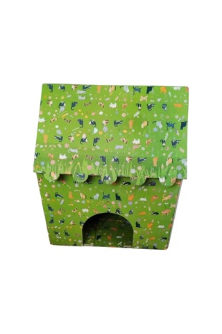 Kedi Evi Karton Baskılı Genişlik 35cm Uzunluk 48cm Derinlik 58cm