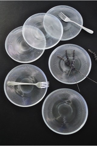 Vargas Cam Tatlı-pasta-kek Tabağı 6 Parça-16 Cm