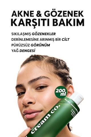 Cream Co. Bha-Pha Niacinamide Tonik 200 ML + Heartleaf Balance Akne Karşıtı Gözenek Sıkılaştırıcı Yüz Spreyi 50 ML