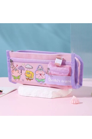 Aurora Pembe Ve Mor Büyük Yıldız Çok Fonksiyonlu Kalemçantası Pembe - Mor