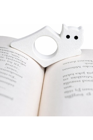 Kedi Figürlü Kitap Tutucu Aparat Tek Elle Kitap Okuma Aparatı Parmak Geçmeli Sayfa Tutucu