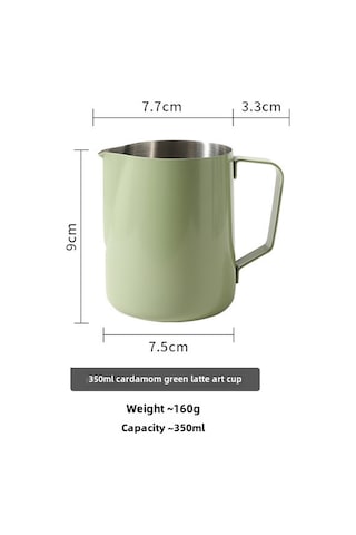 Reedark 304 Paslanmaz Çelik 350ml Yeşil Renkli Uflemeli Kahve Bardak, Ev Ve Cafe İçin İdeal Latte Art Aleti Diğer