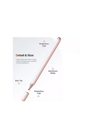 At-29 Yüksek Hassasiyetli Tek Kullanımlık Manyetik Emiş Pasif Kapasitif Kalem Cep Telefonu 1 Kalem Kafalı Dokunmatik Kalem Siyah