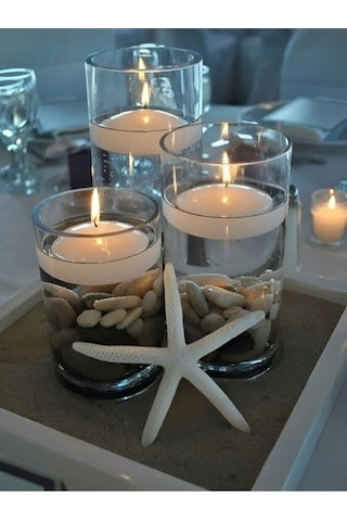 Denic 3 lü Beyaz  Eko Yüzen Mum