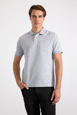 Süvari Gri Regular Düz Baskısız Pike Düğmeli Polo Yaka Tişört Sts1014000002-s05