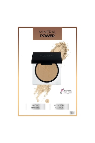 Note Cosmetique Mineral Powder Mat Bitişli Toz Pudra - 01 Açık