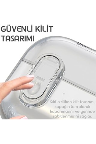 Samsung Galaxy Uyumlu Buds 3 Pro Ve Buds 3 İçin Güvenlik Kilit Tasarımlı Şeffaf Kulaklık Kılıfı Darbeye Çizilmeye Ve Çok Renkli